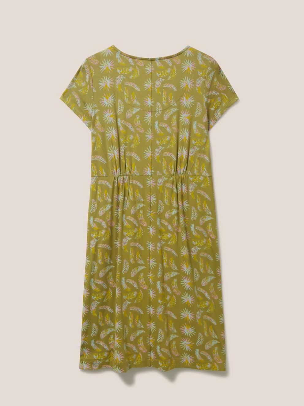 Tallie Jersey V Neck Dress in GREEN PR - FLAT BACK