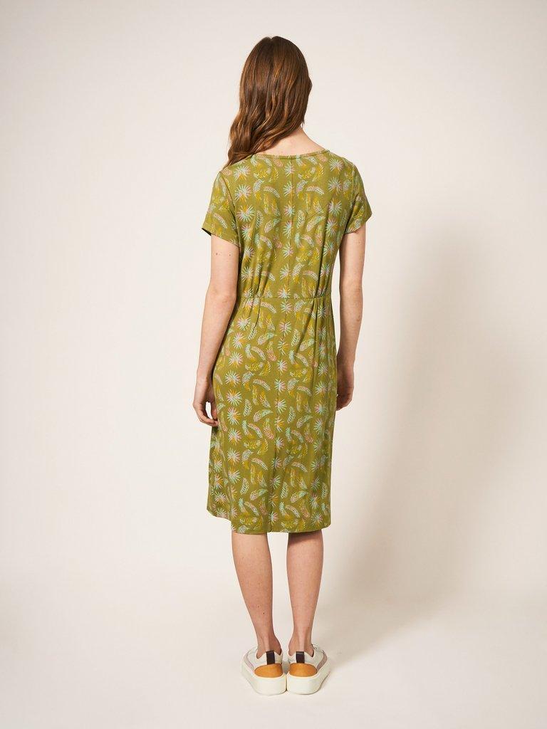 Tallie Jersey Dress in GREEN PR - MODEL BACK