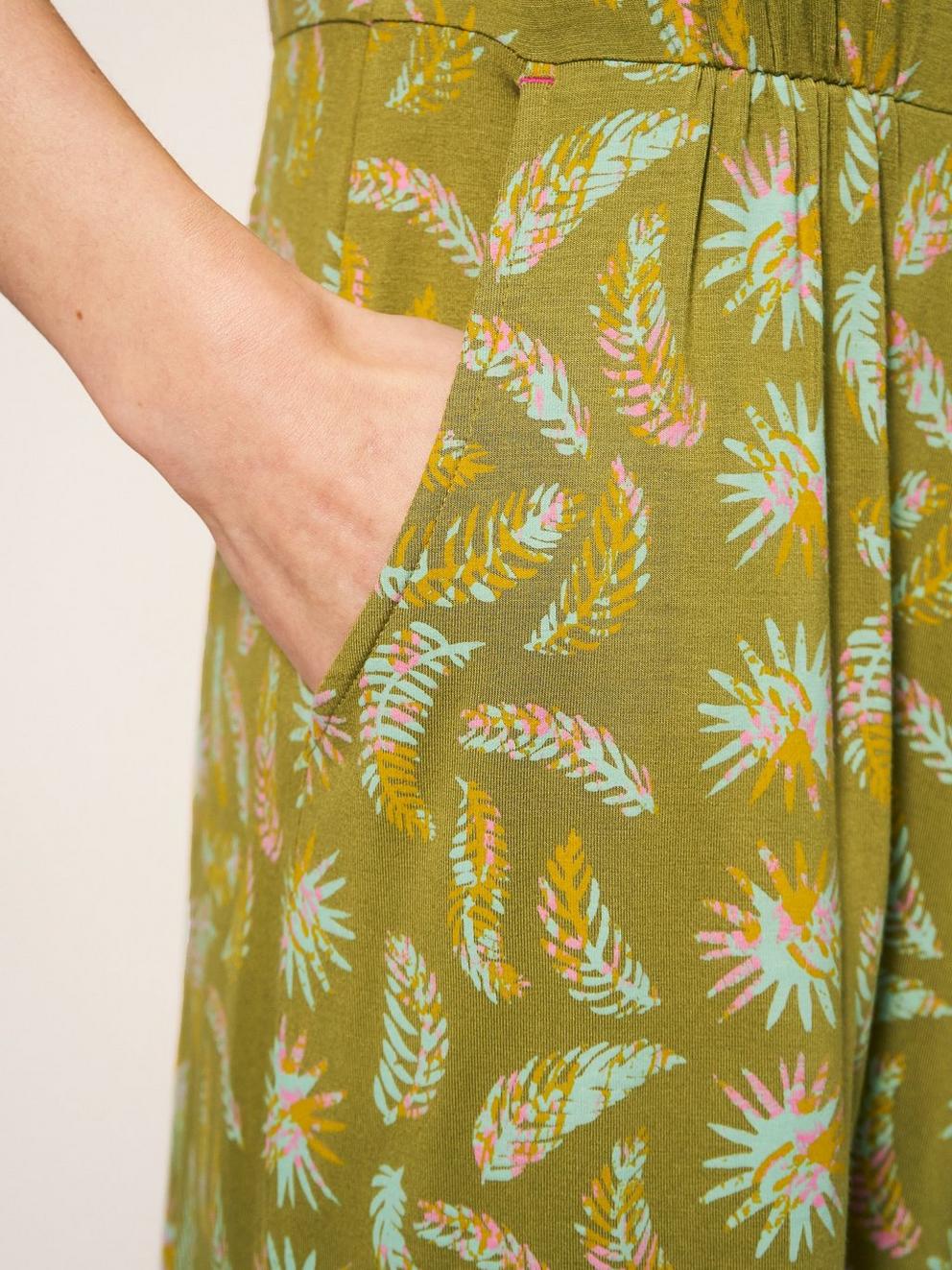 Tallie Jersey V Neck Dress in GREEN PR - MODEL DETAIL