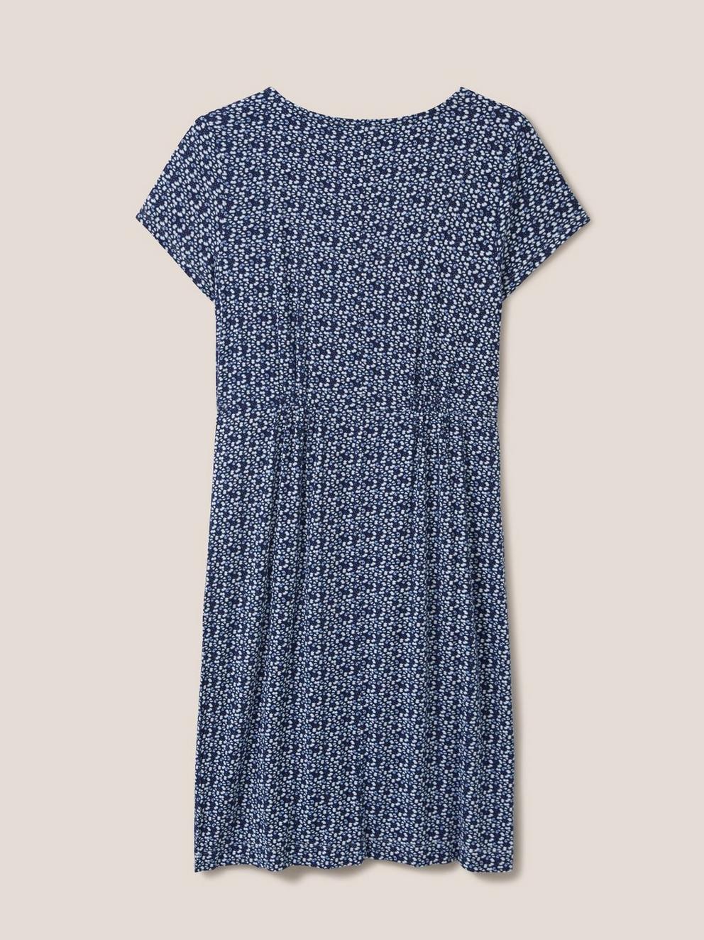 Tallie Jersey V Neck Dress in IVORY MLT - FLAT BACK
