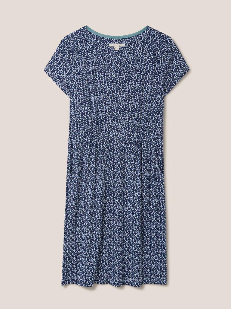 Tallie Jersey V Neck Dress in IVORY MLT - FLAT FRONT