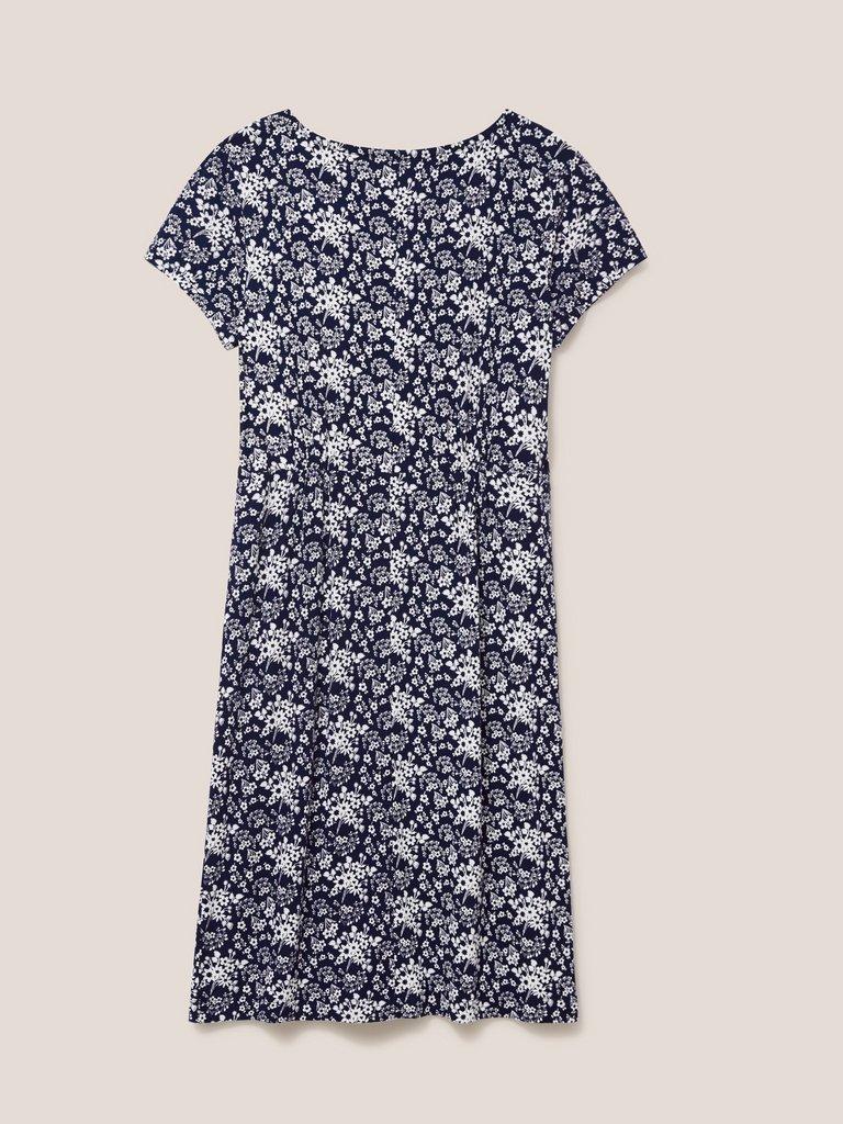 Tallie Jersey Dress in NAVY MULTI - FLAT BACK