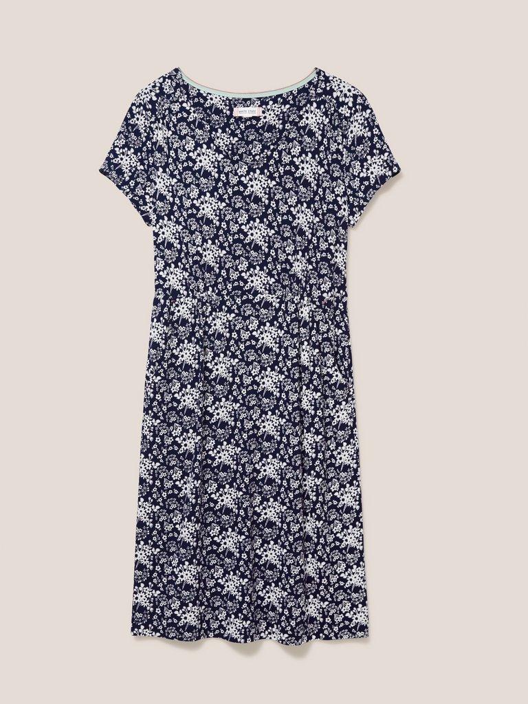 Tallie Jersey Dress in NAVY MULTI - FLAT FRONT