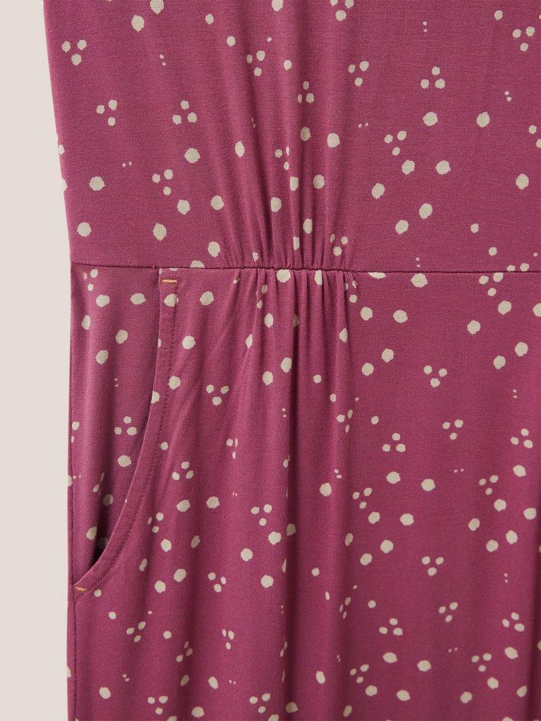 Tallie Jersey V Neck Dress in PLUM MLT - FLAT DETAIL