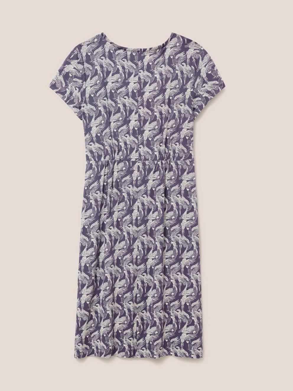 Tallie Jersey V Neck Dress in PURPLE MLT - FLAT BACK