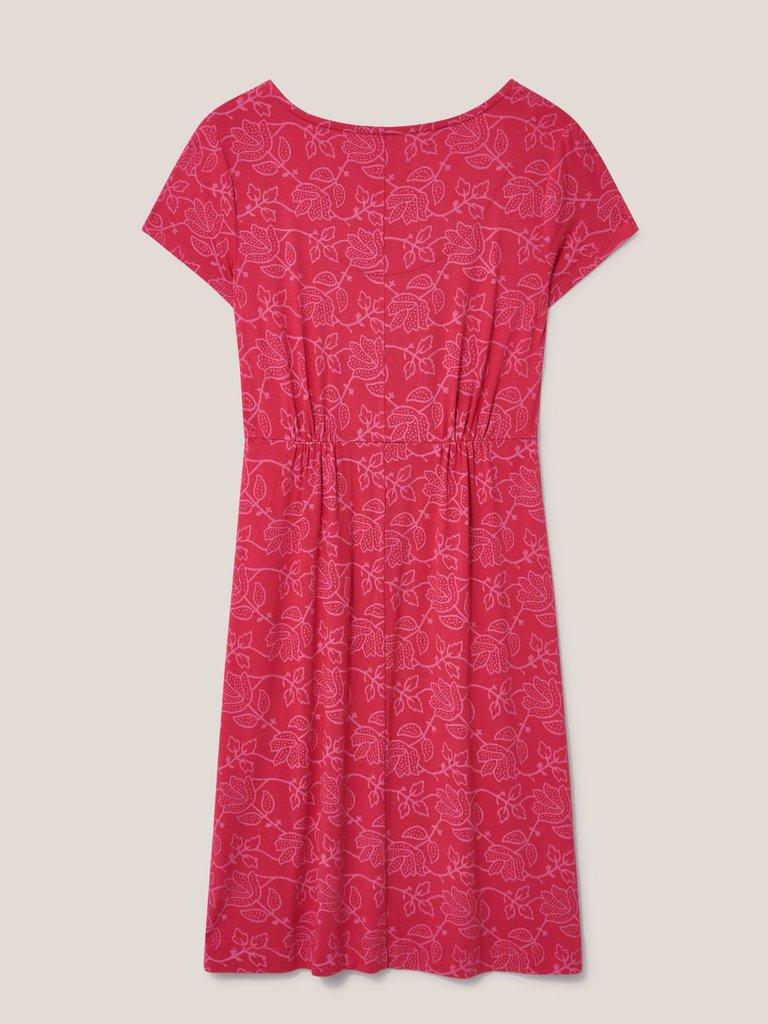 Tallie Jersey Dress in RED MLT - FLAT BACK