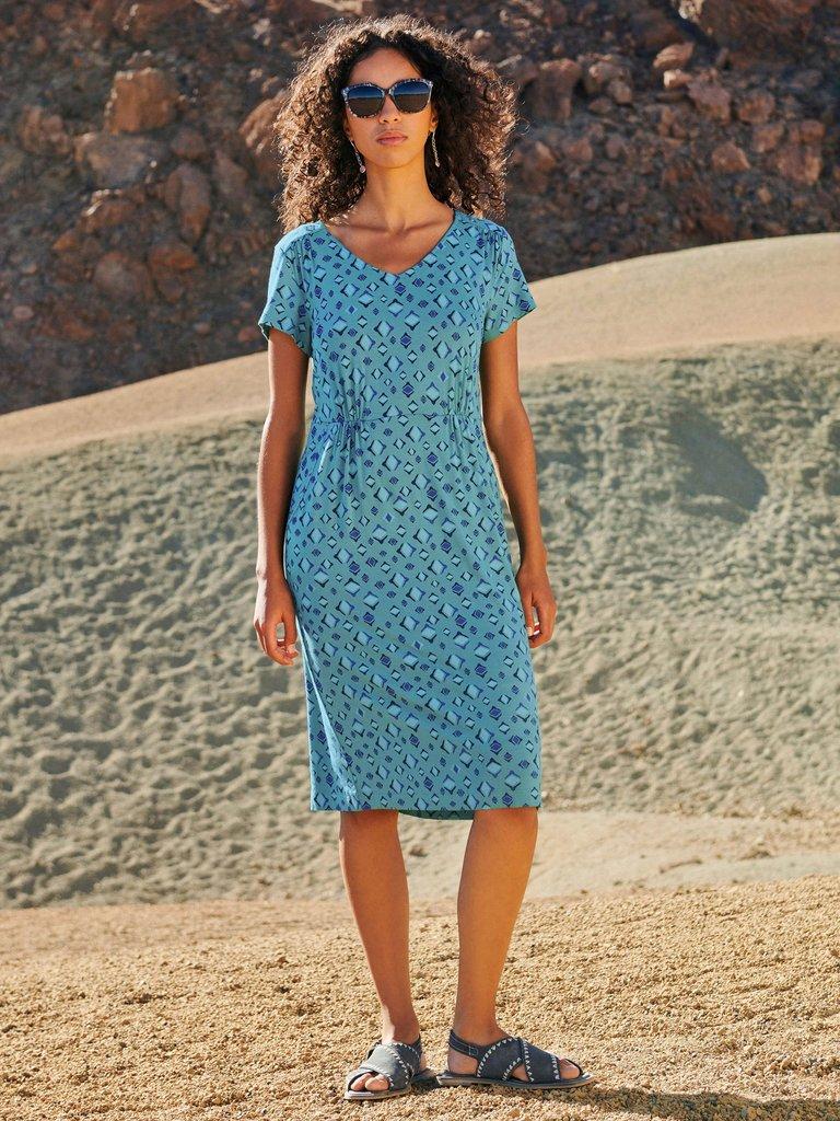 Tallie Jersey Dress in TEAL MLT - MIXED