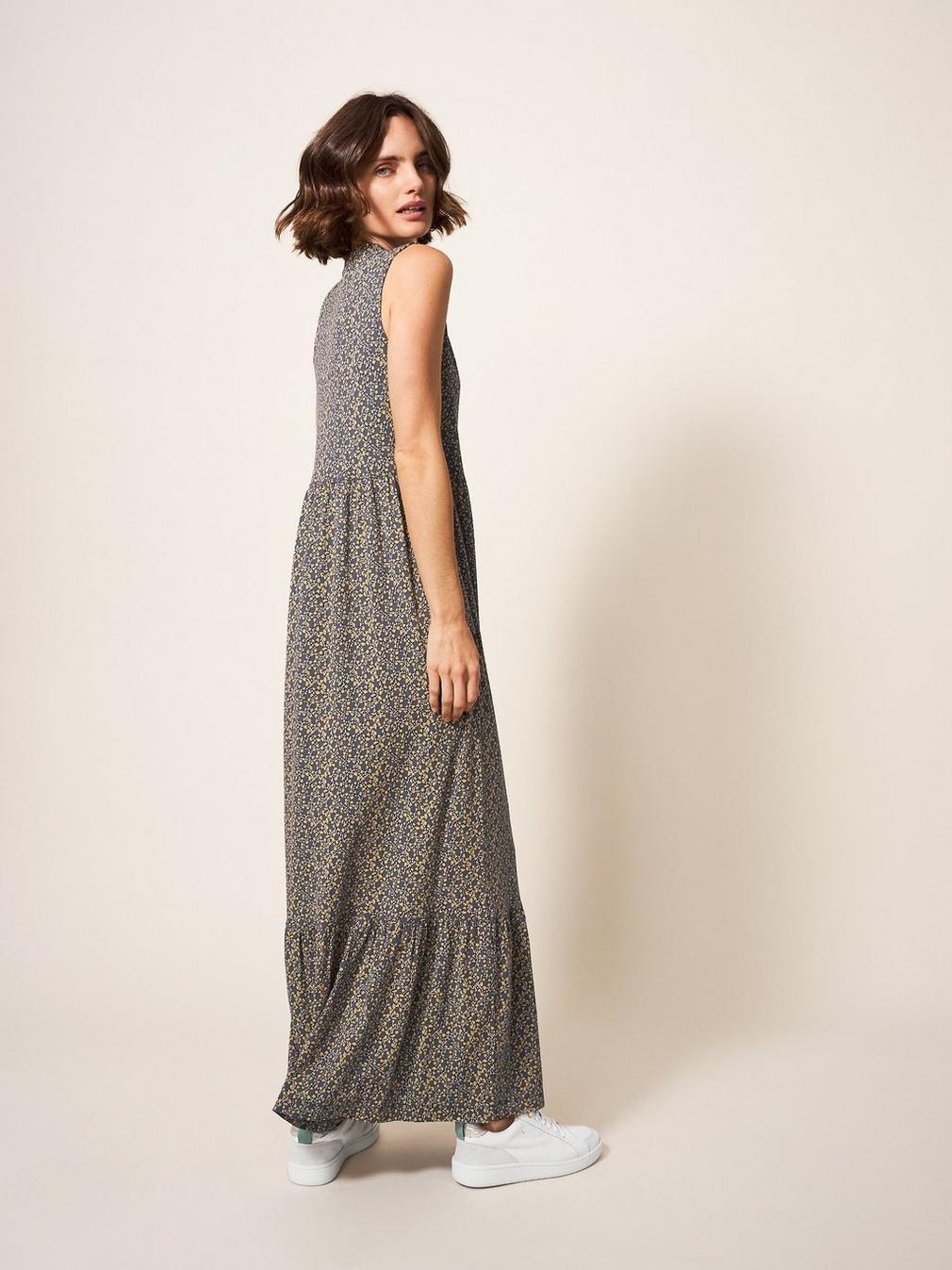 Sonia Maxi Dress Jersey in GREY MLT - MODEL BACK