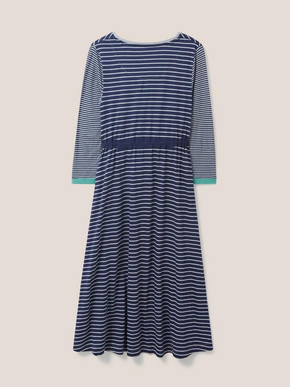 Nuelle Jersey Dress in NAVY MULTI - FLAT BACK