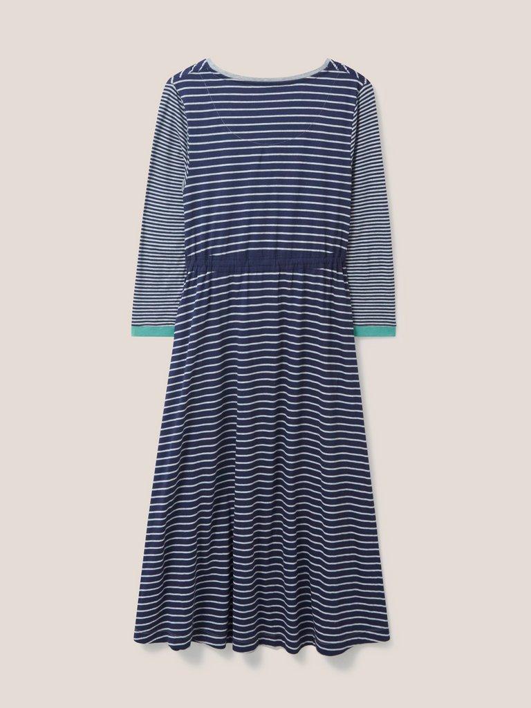 Nuelle Jersey Dress in NAVY MULTI - FLAT BACK