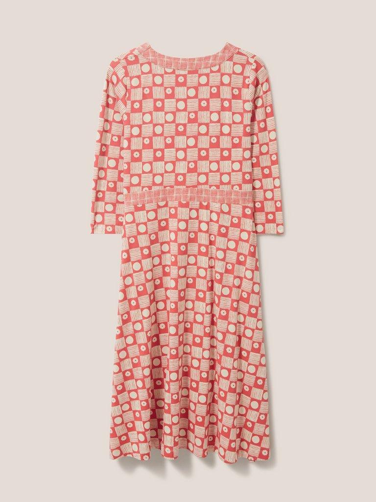 Esme Jersey Midi Dress in RED MLT - FLAT BACK