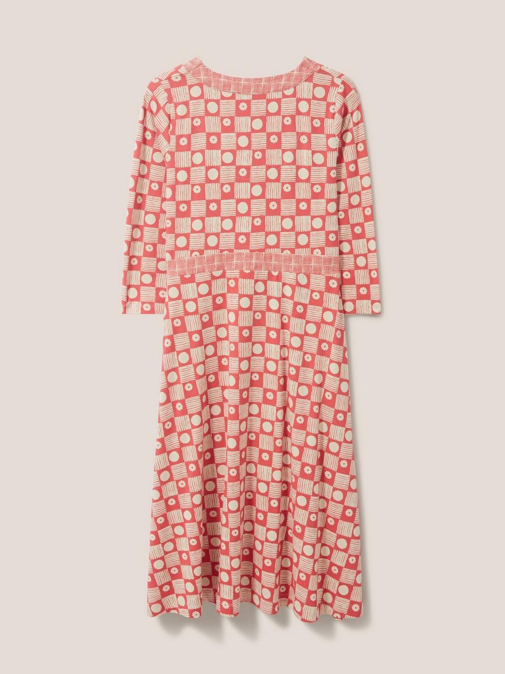 Esme Jersey Midi Dress in RED MLT - FLAT BACK