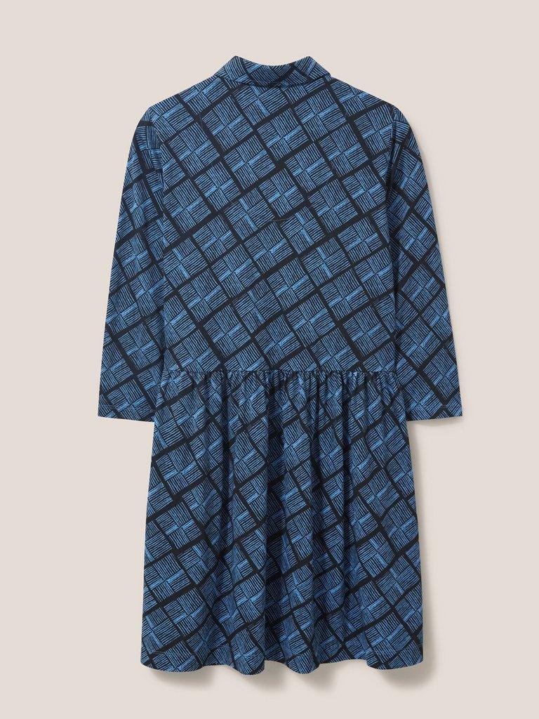 Everly Jersey Dress in BLK MLT - FLAT BACK