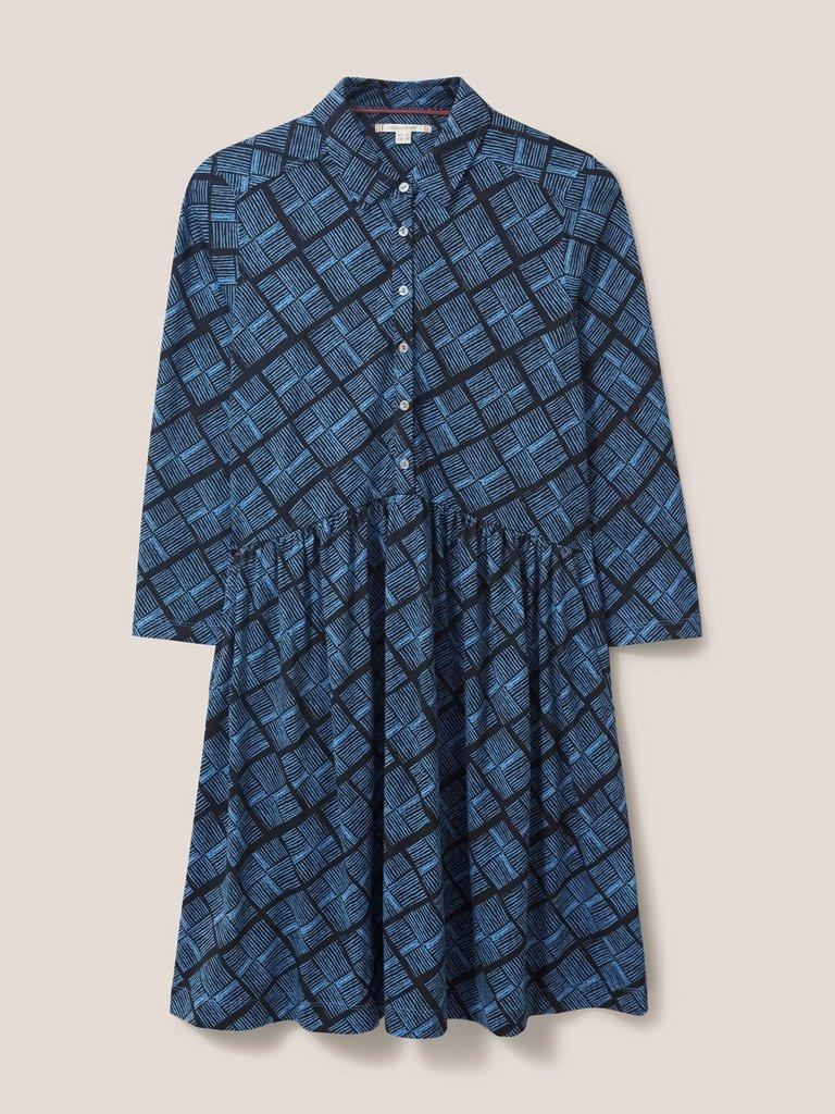 Everly Jersey Dress in BLK MLT - FLAT FRONT