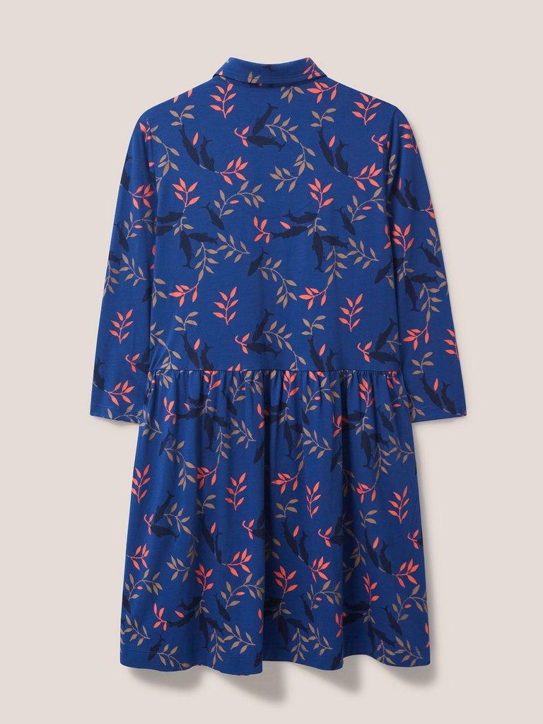 Everly Jersey Dress in NAVY MULTI - FLAT BACK