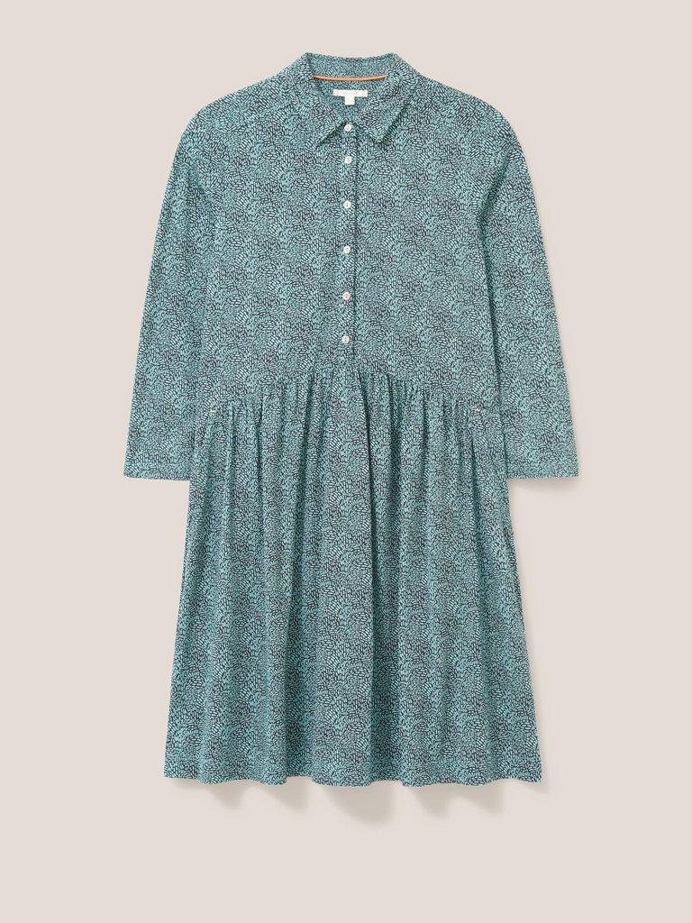 Everly Jersey Dress in TEAL MLT - FLAT FRONT