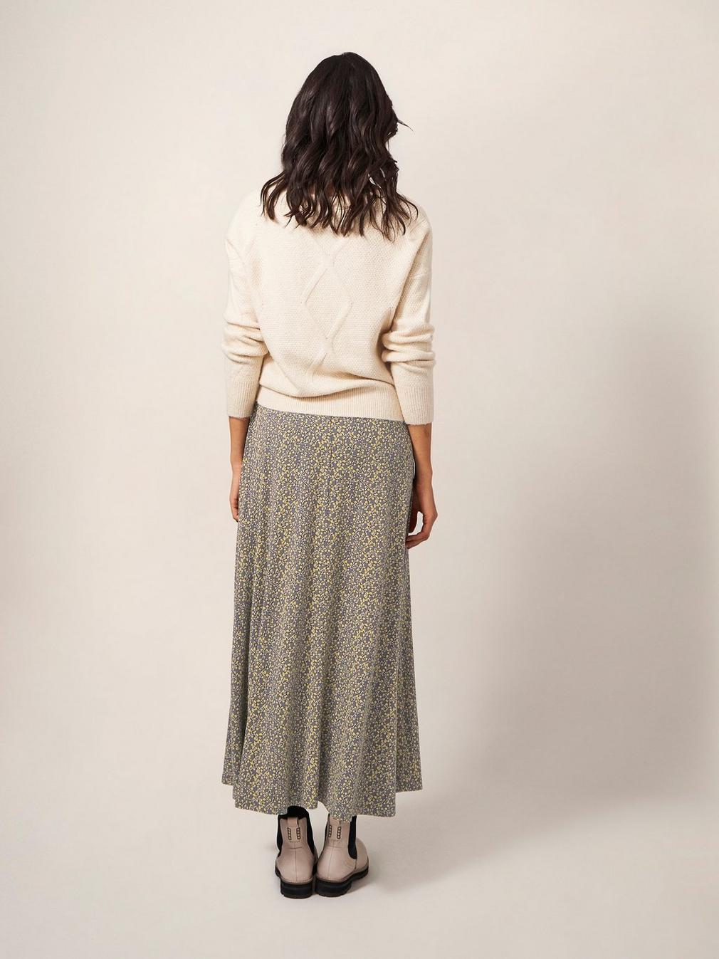 Jada Eco Vero Maxi Skirt in GREY MLT - MODEL BACK