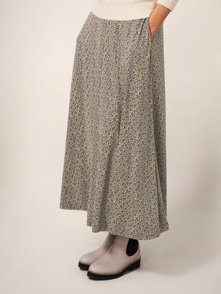 Jada Eco Vero Maxi Skirt in GREY MLT - MODEL FRONT