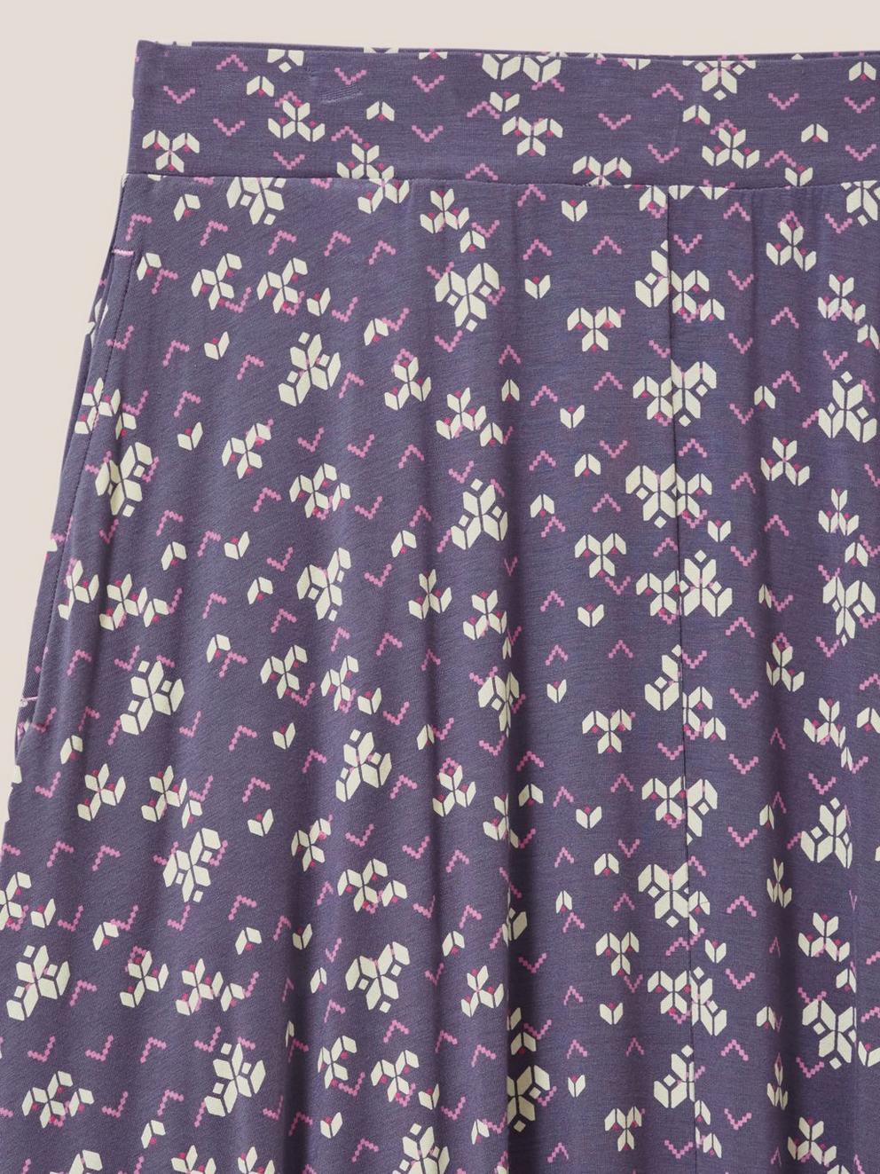 Jada Eco Vero Maxi Skirt in PURPLE MLT - FLAT DETAIL