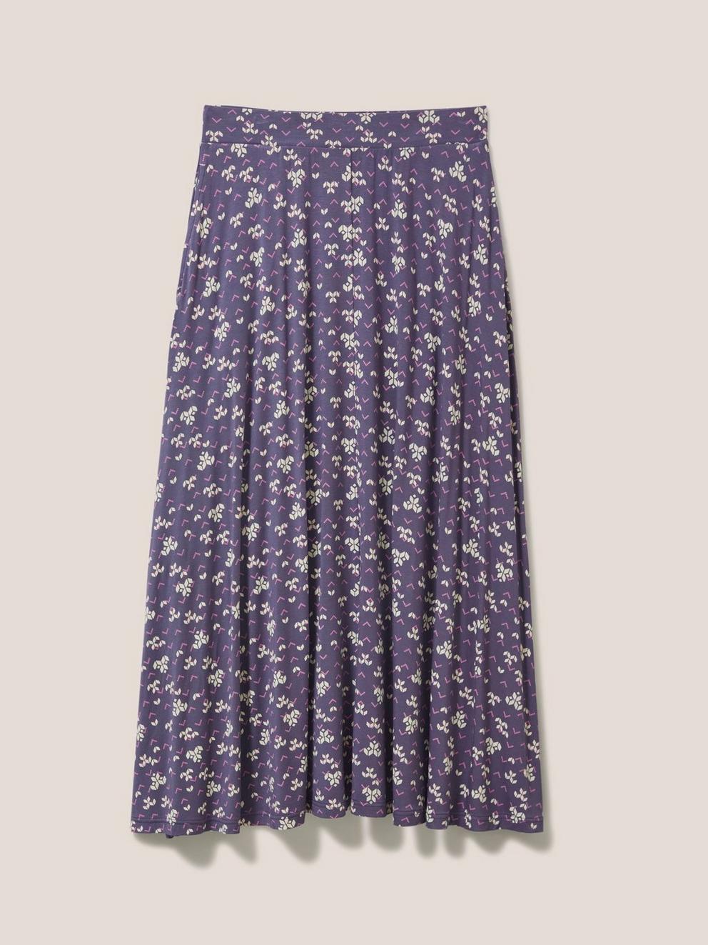 Jada Eco Vero Maxi Skirt in PURPLE MLT - FLAT FRONT
