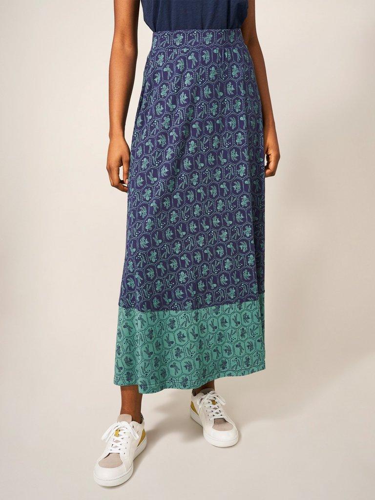 Jada Eco Vero Maxi Skirt in TEAL MLT - LIFESTYLE