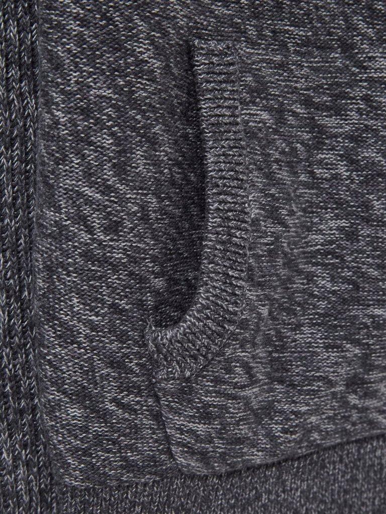 Lakewood Zip Neck Jumper in DARK GREY - FLAT DETAIL