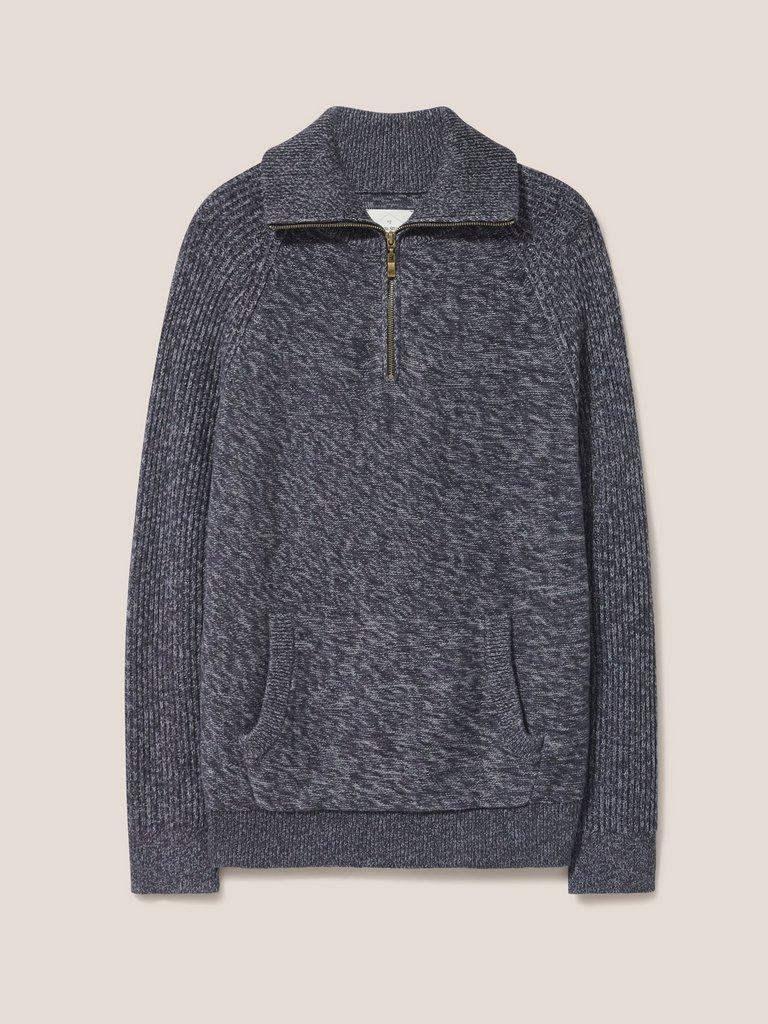 Lakewood Zip Neck Jumper in DARK GREY - FLAT FRONT