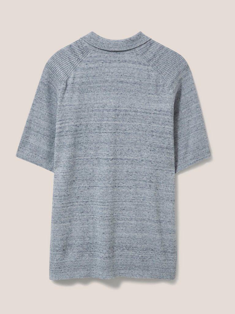 Barmouth Short Sleeve Polo in GREY MARL - FLAT BACK