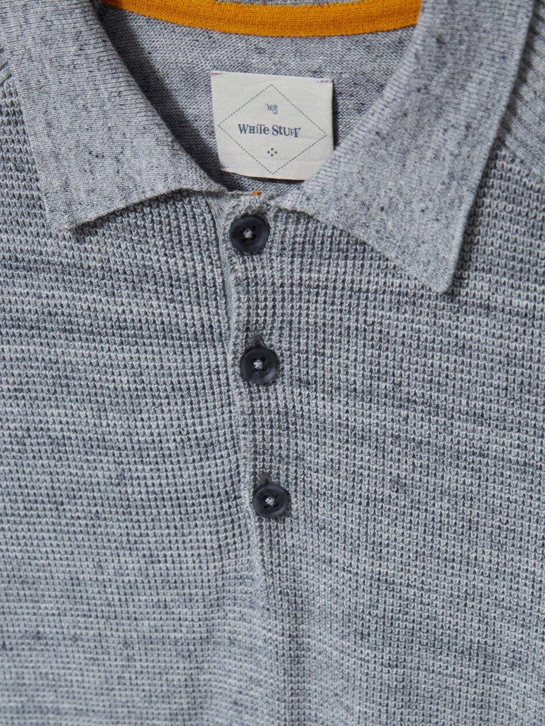 Barmouth Short Sleeve Polo in GREY MARL - FLAT DETAIL