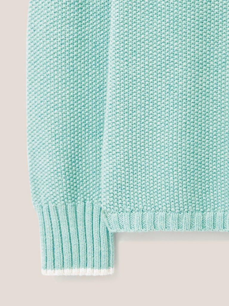 Southbank Knitted Jumper in LGT TEAL - FLAT DETAIL