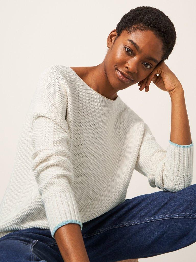 Southbank Knitted Jumper in PALE IVORY - LIFESTYLE