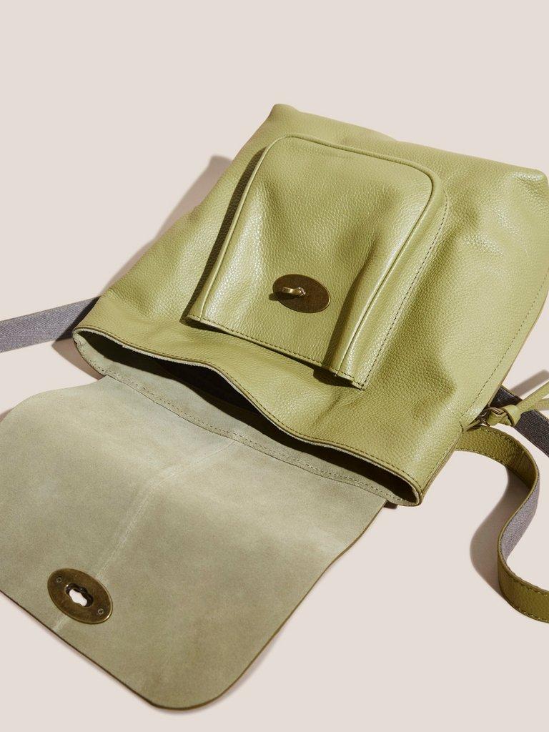 Lily Twist Lock Backpack in MID GREEN - FLAT FRONT