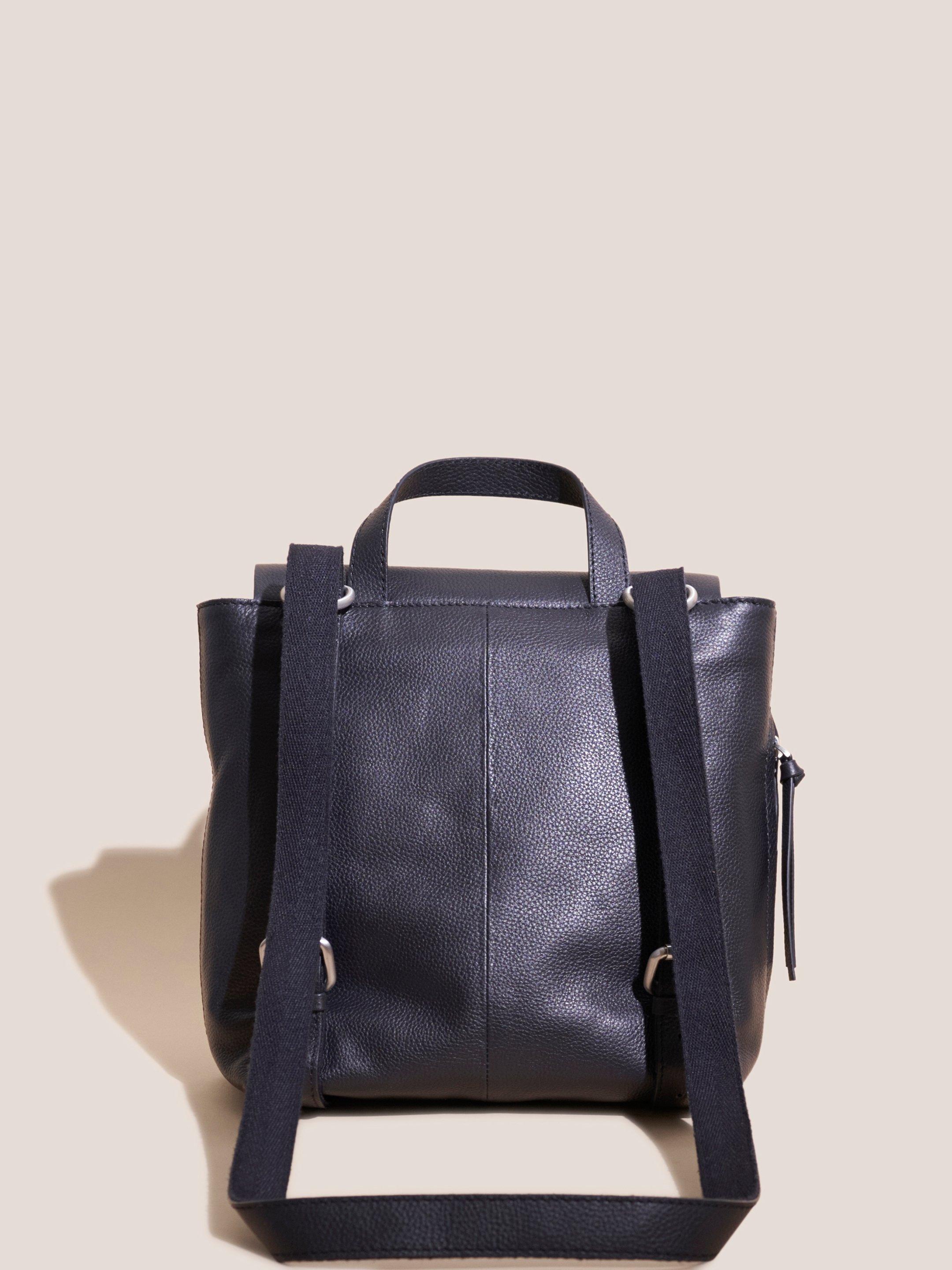 Lily Twist Lock Backpack in PURE BLK - FLAT BACK