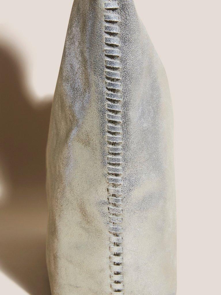 Metallic Leather Tote in PEWTER MET - FLAT DETAIL