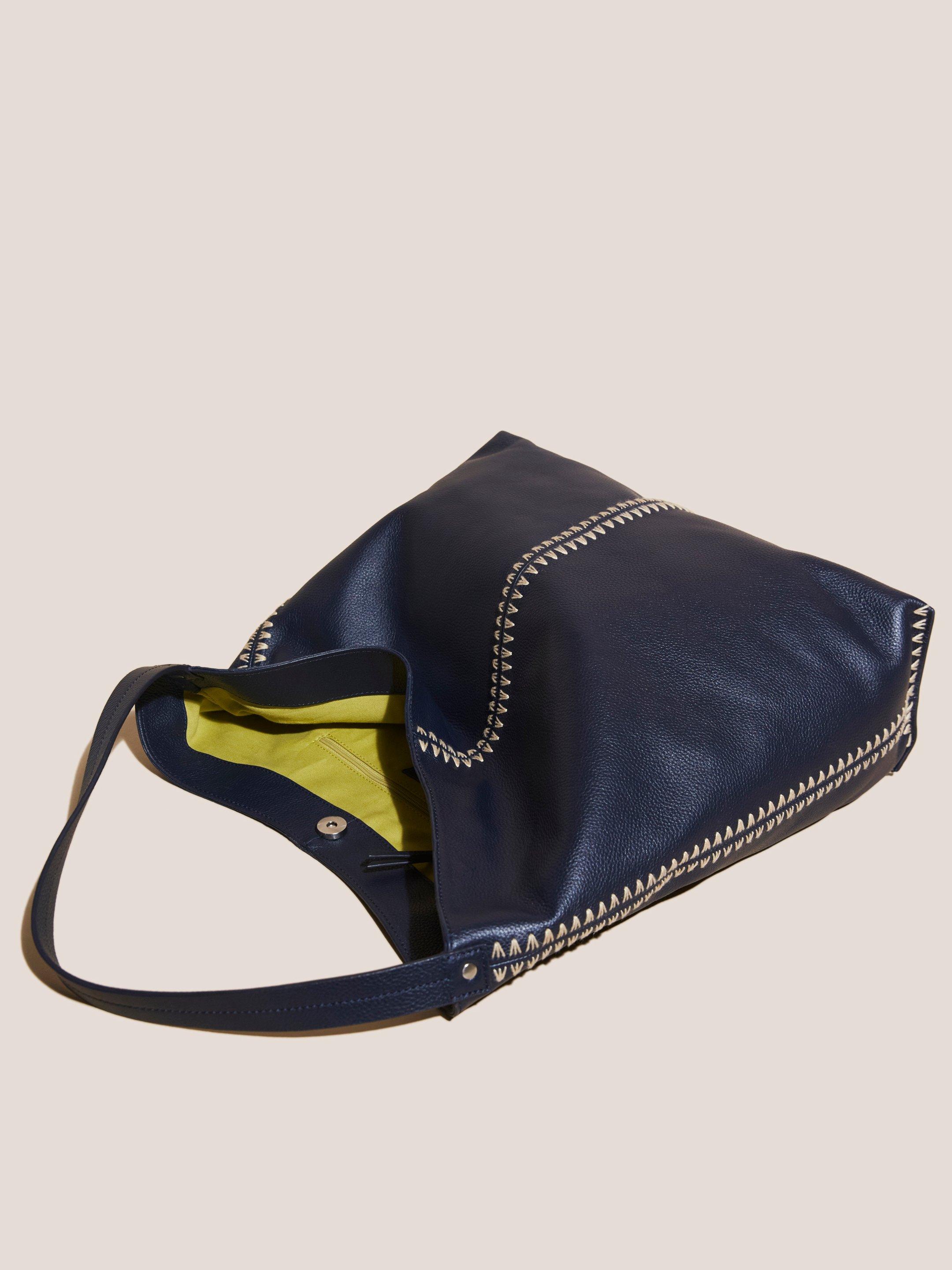 Craft Stitch Slouch Tote in DARK NAVY - FLAT FRONT