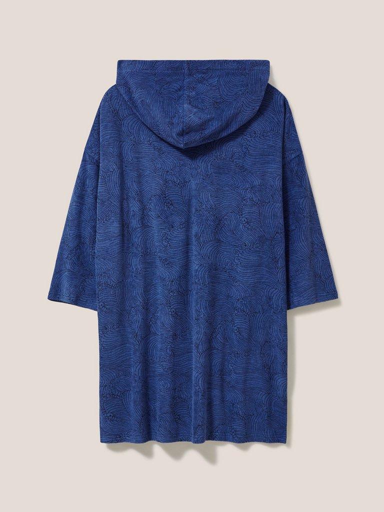 Karla Towelling Robe in NAVY PR - FLAT BACK