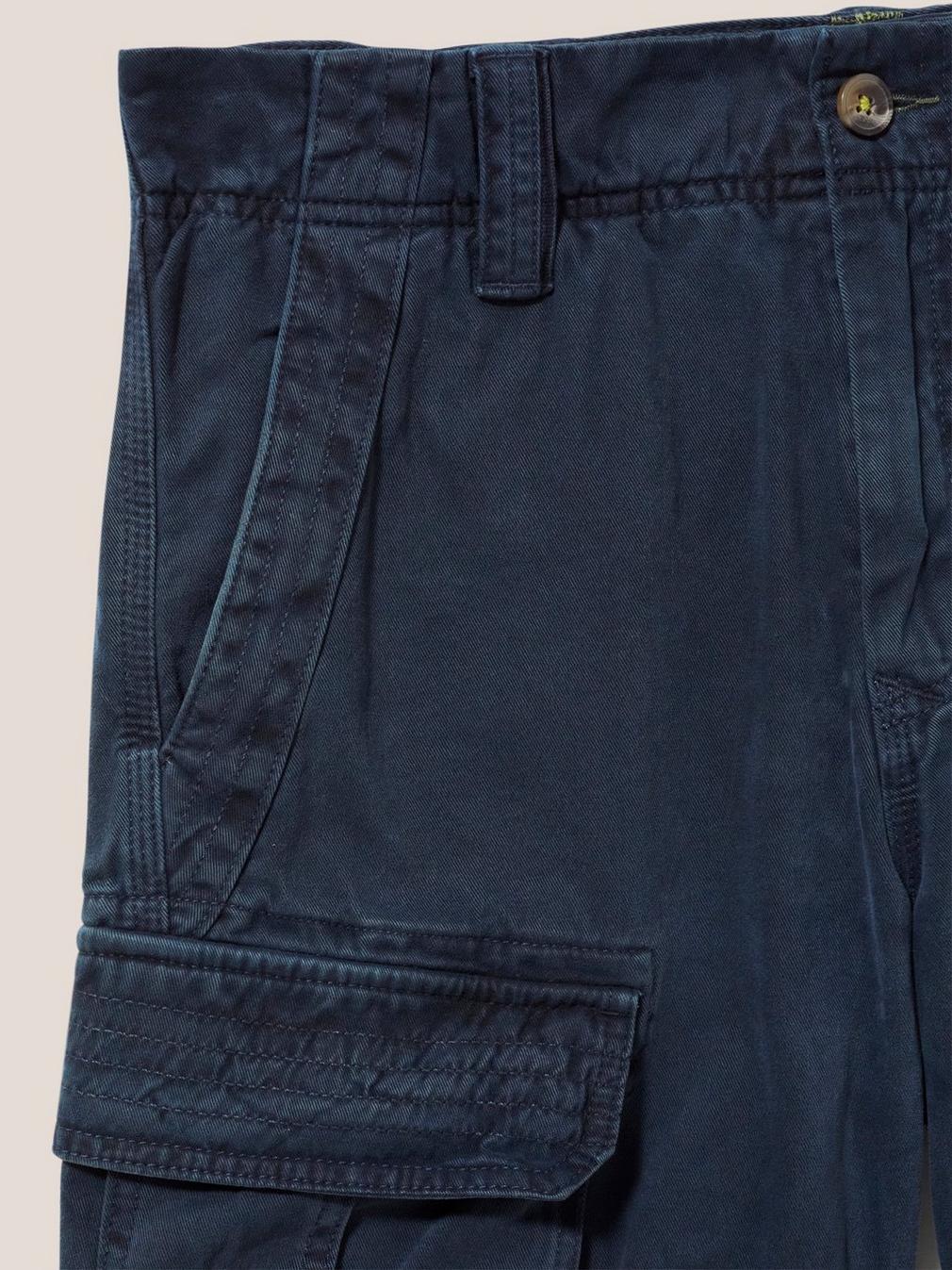 Halsall Organic Cargo Short in DARK NAVY - FLAT DETAIL