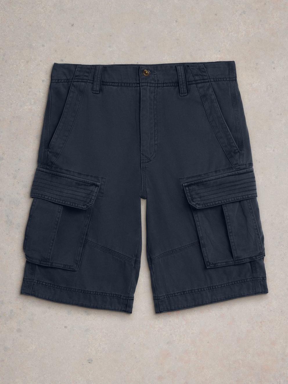 Halsall Organic Cargo Short in DARK NAVY - FLAT FRONT