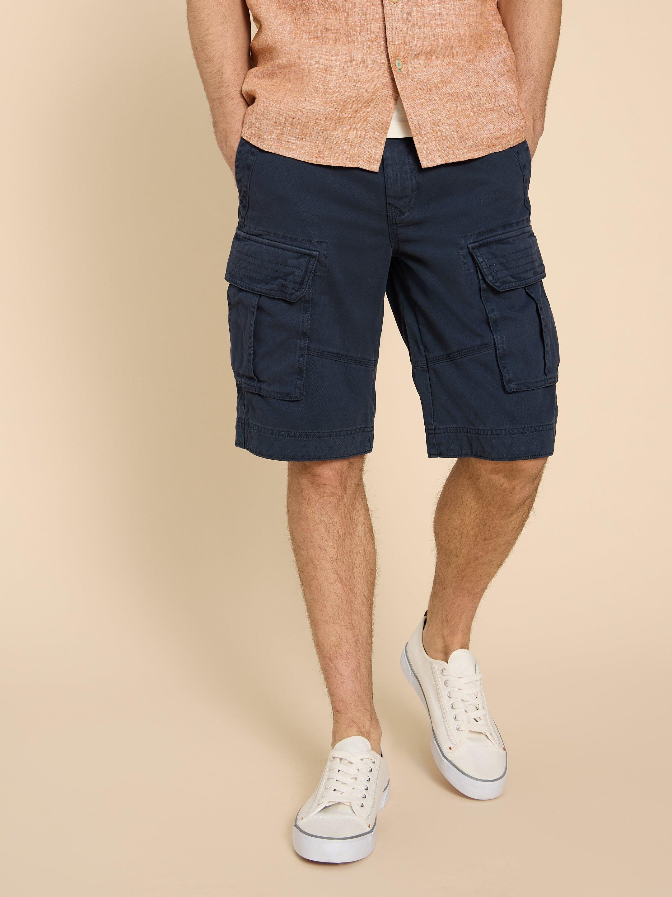 Halsall Organic Cargo Short in DARK NAVY - MODEL DETAIL