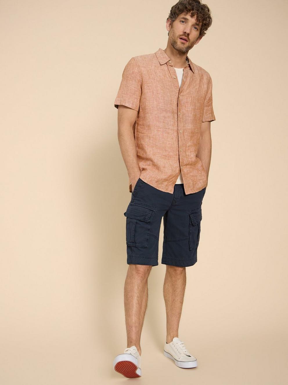 Halsall Organic Cargo Short in DARK NAVY - MODEL FRONT