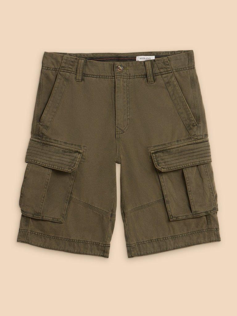 Halsall Organic Cargo Short in KHAKI GRN - FLAT FRONT