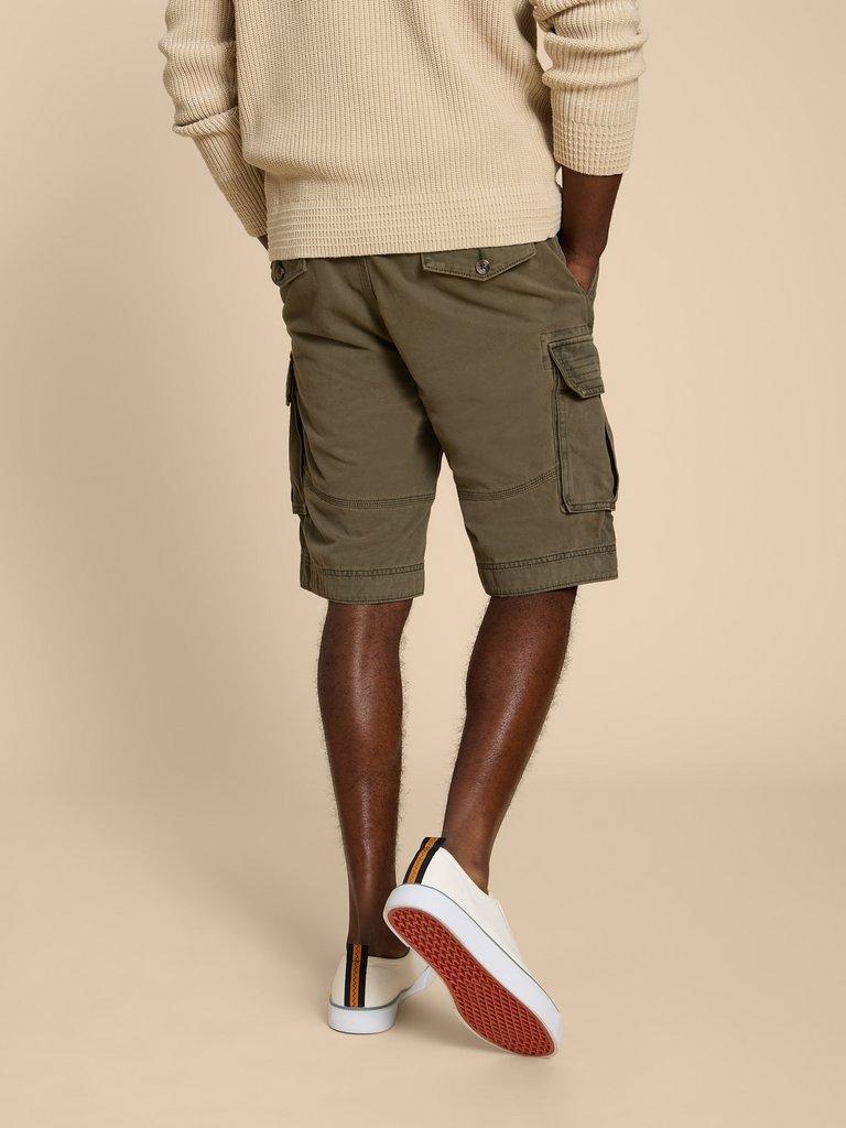 Halsall Organic Cargo Short in KHAKI GRN - MODEL BACK