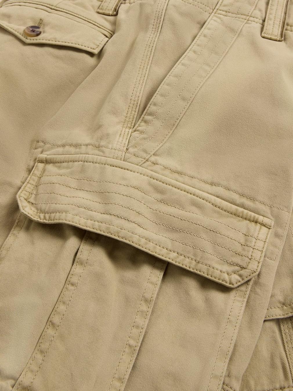 Halsall Organic Cargo Short in LGT NAT - FLAT DETAIL