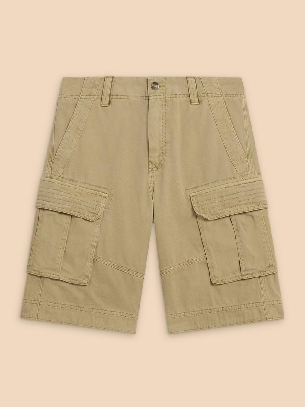 Halsall Organic Cargo Short in LGT NAT - FLAT FRONT