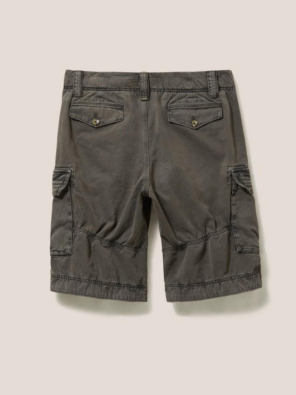 Halsall Organic Cargo Short in PURE BLK - FLAT BACK