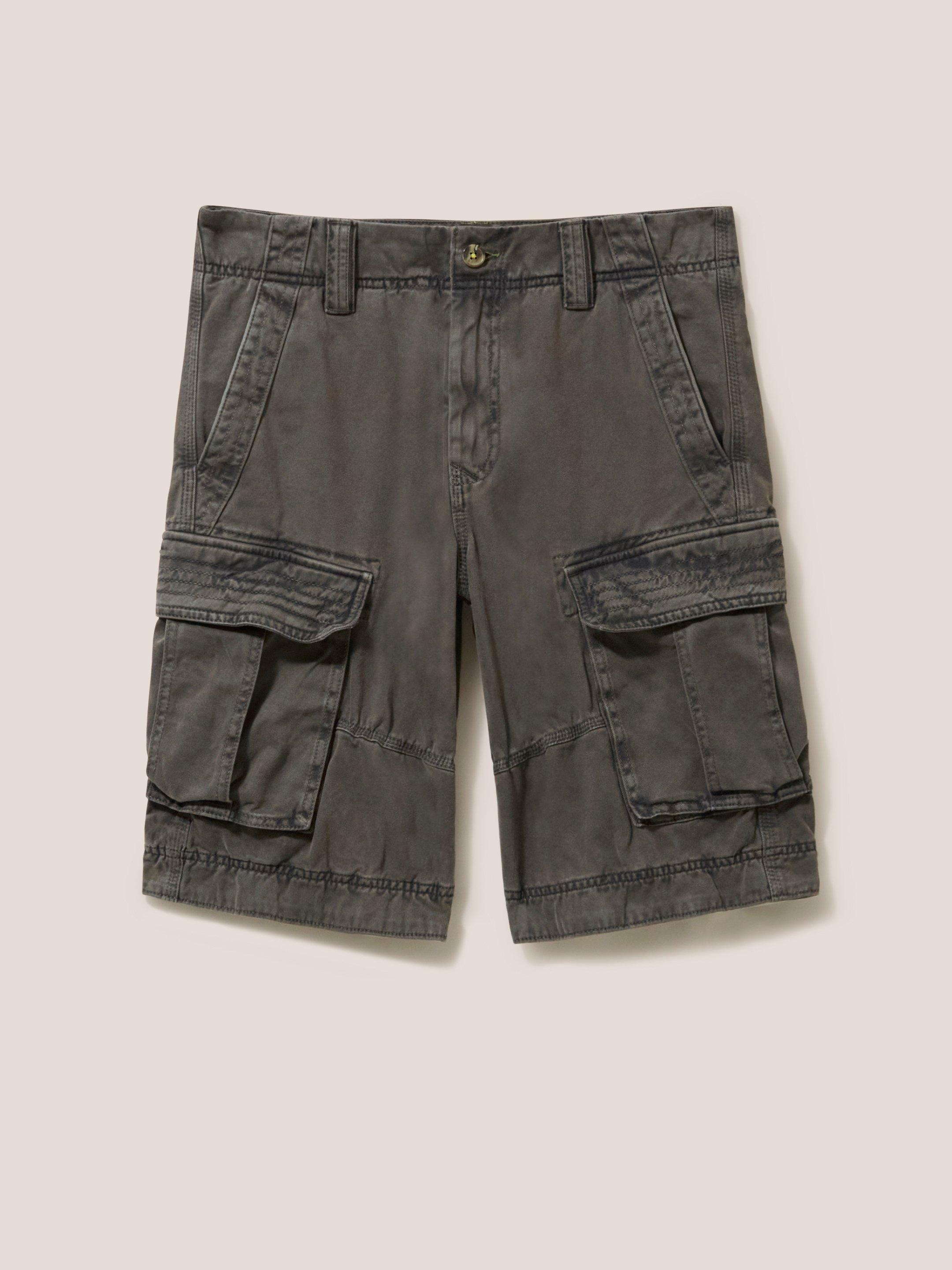 Halsall Organic Cargo Short in PURE BLK - FLAT FRONT