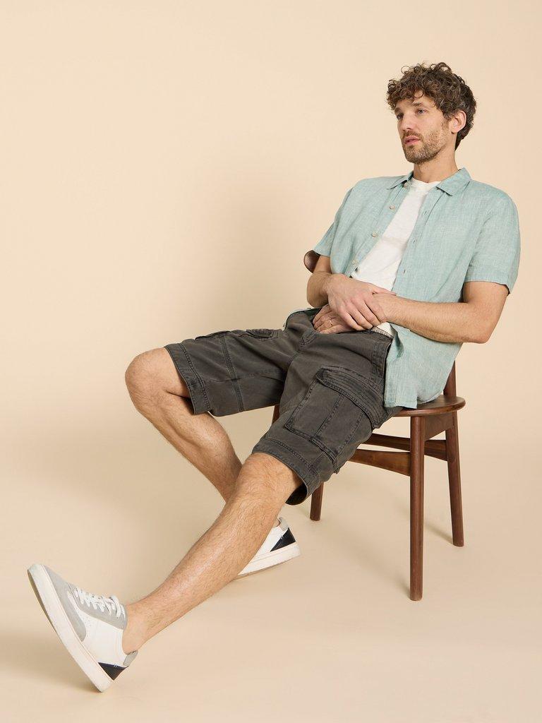 Halsall Organic Cargo Short in PURE BLK - LIFESTYLE