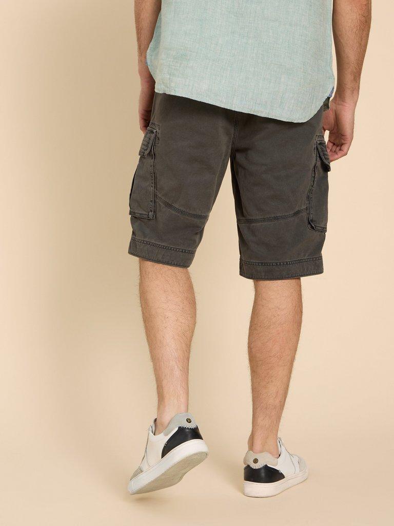 Halsall Organic Cargo Short in PURE BLK - MODEL BACK