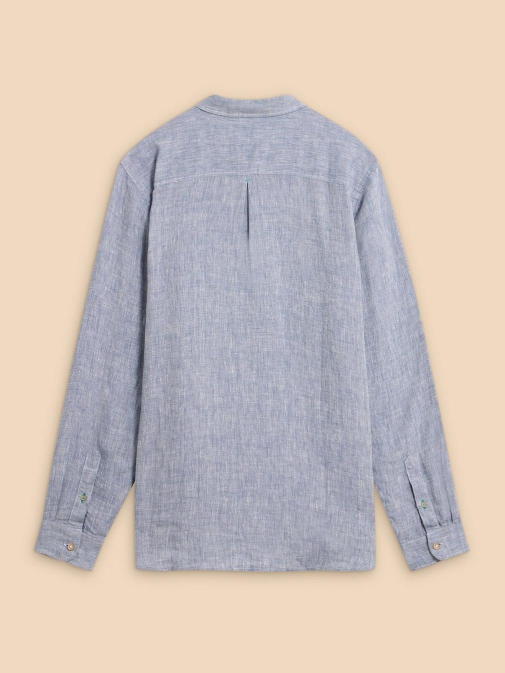 Pembroke LS Linen Shirt in CHAMB BLUE - FLAT BACK