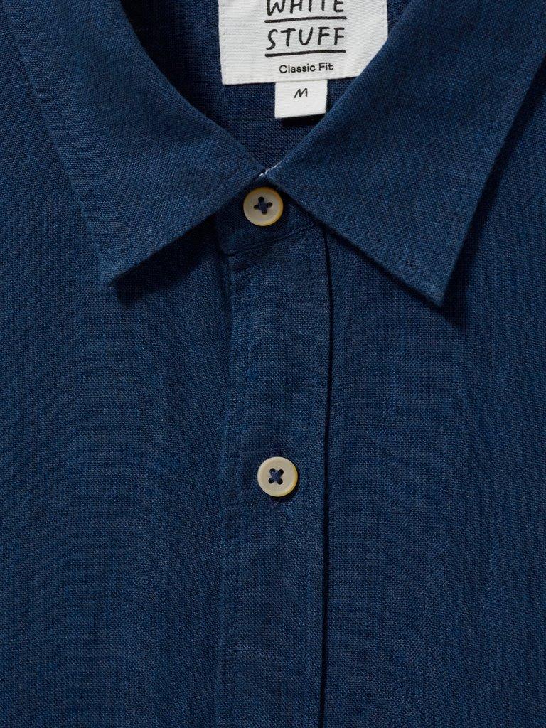 Pembroke LS Linen Shirt in DARK NAVY - FLAT DETAIL